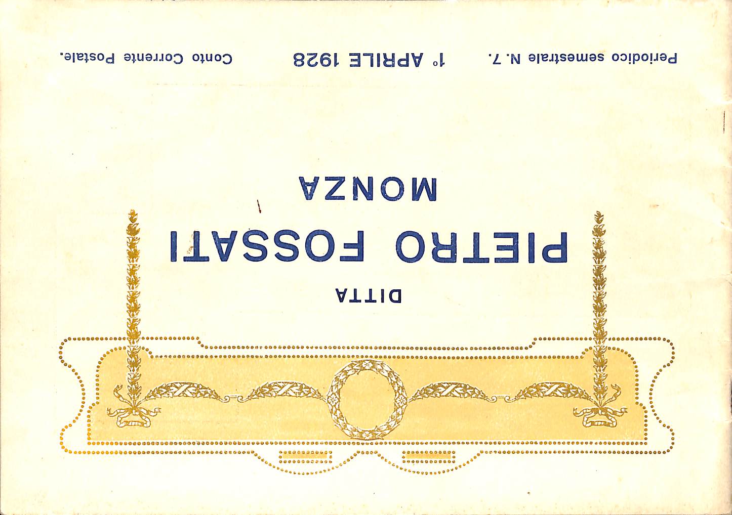 Ditta Pietro Fossati, Monza. Periodico semestrale n. 7, 1 aprile 1928 (catalogo cappelli)